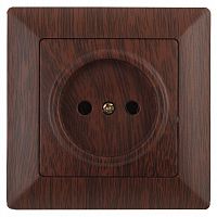 Розетка INTRO 2P, 16А-250В, СУ, Solo, венге (10/200/2400) 4-201-10 (Б0043310)
