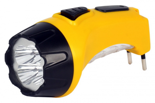Фонарь SMARTBUY SBF-87-Y, жёлтый, аккум-ный, 4LED+6LED, 4V 0.5Ah, ЗУ 220V (1/120)