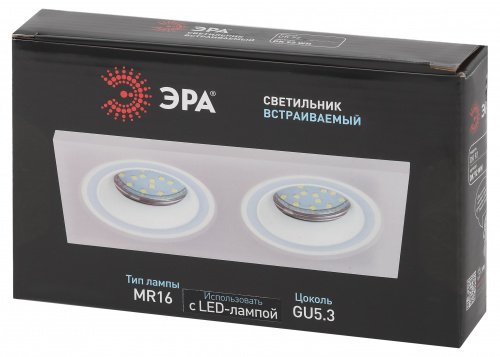 Светильник ЭРА встраиваемый декоративный DK92 WH MR16/GU5.3 белый (1/50) (Б0054362) фото 4