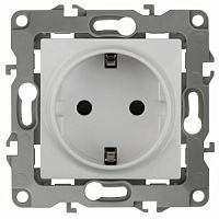 Розетка INTRO 2P+E Schuko со шторками, 16АХ-250В, скрытой установки, Plano, белый (1/10/200/2000) (Б0029845)