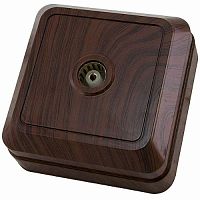 Розетка TВ простая (0-2400 Гц, "мама") открытой установки, IP20 бук "Ладога" TDM (SQ1801-0042)