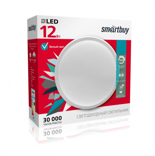 Светильник светодиодный SMARTBUY HP круг 12Вт 4000K IP65 серии ЖКХ (SBL-HP-12W-4K) (1/60)
