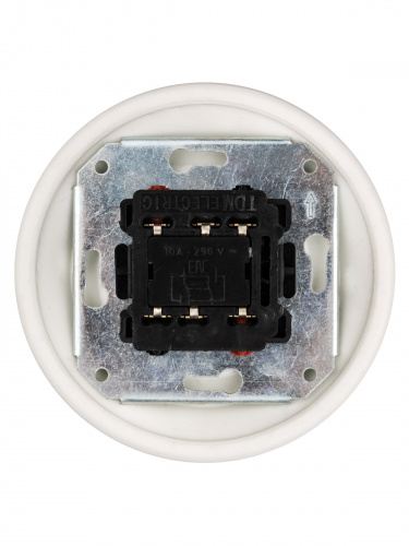 Выключатель скрытой установки фарфоровый поворотный перекрёстный с ручкой (бантик) 10А белый «Болонь» TDM (SQ1820-0016) фото 3 Выключатель скрытой установки фарфоровый поворотный перекрёстный с ручкой (бантик) 10А белый «Болонь» TDM (SQ1820-0016) фото 3