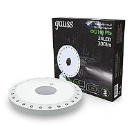 Фонарь GAUSS кемпинговый модель GFL003 24LED 300lm 3xAA белый магнит и карабин LED 1/12/72 (GF003)