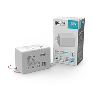 Блок питания GAUSS Basic для светодиодной ленты 12V 5W IP67 1/250 (BT520)