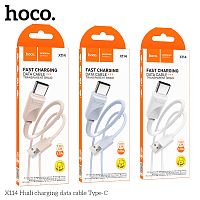 Кабель USB - Type-C HOCO X114 Energy, 1.0м, круглый, 3.0А, ПВХ, цвет: белый (1/31/310) (6942007647090)