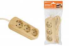 Удлинитель TDM У03 3 гнезда, 5метров,2П+3, ПВС 3х1мм2 "Эко" (сосна) 16А/250В (1/20) (SQ1303-2002)
