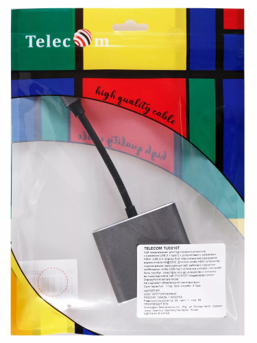 Переходник USB 3.1 Type-C(M)--> HDMI+USB 3.0 +PD 100WT charging 4K@30Hz, TELECOM<TUC010T> (1/300) фото 5