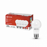Лампа светодиодная IN HOME A60-VC 4PACK 20Вт 230В Е27 4000К 1900Лм (4шт./упак) (1/25) (4690612047706)