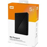 Внешний HDD  WD  5 TB  My Passport чёрный, 2.5", USB 3.0 (WDBPKJ0050BBK-WESN)