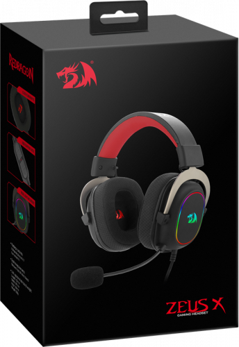 Гарнитура игровая REDRAGON Zeus X RGB, объемный звук 7.1, USB, черный (1/10) (70550) фото 2