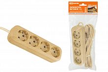 Удлинитель TDM У04 4 гнезда, 3метра,2П+3, ПВС 3х1мм2 "Эко" (сосна) 16А/250В (1/20) (SQ1303-2011)