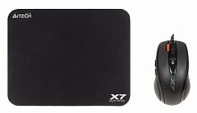 Мышь проводная A4Tech X-7120 черный оптическая (2000dpi) USB2.0 (7but) (X-710BK+X7-200MP)