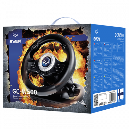 Игровой руль SVEN GC-W500 (педали, вибро, скоба, лепестки, D-pad, 10 кл, резин. вставки, PC/Xinput) (1/4) (SV-017989) фото 5