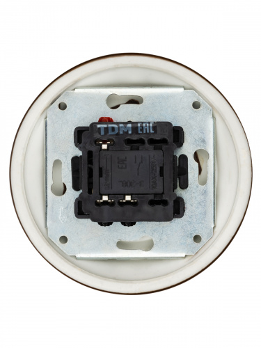 Выключатель скрытой установки фарфоровый поворотный проходной с ручкой (бантик) 10А коричневый «Болонь» TDM (SQ1820-0416) фото 3 Выключатель скрытой установки фарфоровый поворотный проходной с ручкой (бантик) 10А коричневый «Болонь» TDM (SQ1820-0416) фото 3