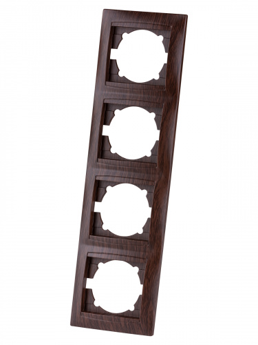 Рамка 4-х постовая вертикальная венге , с/у, "Лама" (12/144) TDM (SQ1815-0435) фото 5 Рамка 4-х постовая вертикальная венге , с/у, "Лама" (12/144) TDM (SQ1815-0435) фото 5