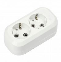 Колодка розеточная SMARTBUY 2 гнезда 16А/3,5кВт c заземлением (SBE-16-2-00-Z) (1/100)