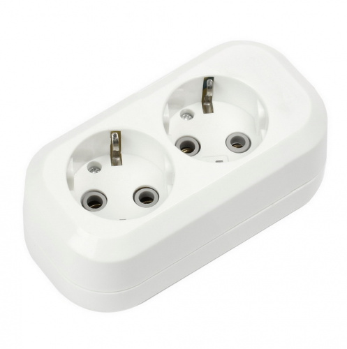 Колодка розеточная SMARTBUY 2 гнезда 16А/3,5кВт c заземлением (SBE-16-2-00-Z) (1/100)