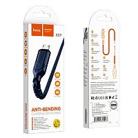 Кабель USB - микро USB HOCO X59 Victory, 1.0м, круглый, 2.4A, ткань, цвет: синий (1/33/330) (6931474744913)