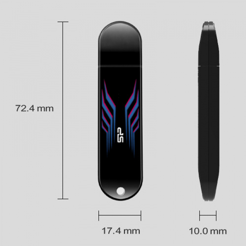 Флеш-накопитель USB 3.0  64GB  Silicon Power  Blaze B10, термочувствительный корпус, черный (SP064GBUF3B10V1B) фото 4