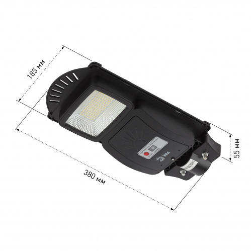 Светильник ЭРА консольный на солн. бат. SMD 20W с датч. движ. ПДУ 400 lm 5000К IP65 (6/180) (Б0046797) фото 10