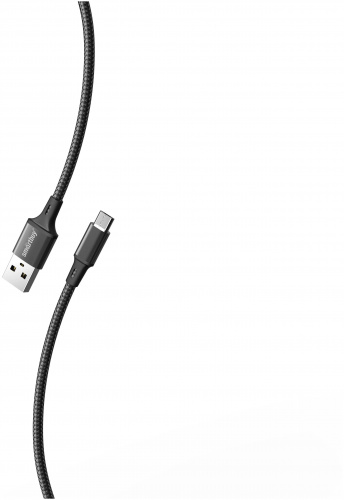 Кабель для зарядки и передачи данных S14 MicroUSB черный, 3 А, 1 м, Smartbuy (iK-12-S14b)