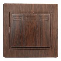 Выключатель INTRO 3 клавиши, 10АХ-250В, скрытой установки, Plano, венге (1/10/200/2400) (Б0030052)