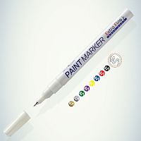 Маркер перманентный MunHwa WHITE MARKER, БЕЛЫЙ пулевидный 1мм (WPM-05) 274723 (1/12/144/576/27648) (Б0048238)