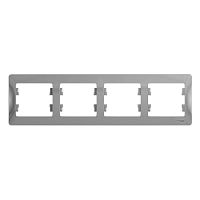 Рамка 4-м GLOSSA горизонт. алюм. Systeme Electric GSL000304 (1/5/20)