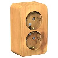 Розетка 2-м О/У BLANCA 16А IP20 250В с заземл. защ. шторки с изолир. пластиной ясень Systeme Electric BLNRA011215 (1/8/16)