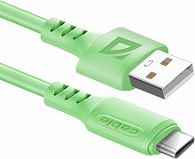 Кабель DEFENDER F207 TypeC 1м,2.4А,силикон,пакет (1/100) (87106GRN)