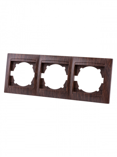 Рамка 3-х постовая горизонтальная венге , с/у, "Лама" (15/180) TDM (SQ1815-0431) фото 5 Рамка 3-х постовая горизонтальная венге , с/у, "Лама" (15/180) TDM (SQ1815-0431) фото 5