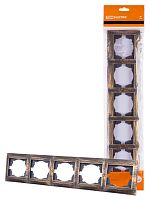 Рамка 5-ти постовая горизонтальная старинная бронза с/у, "Лама" (1/10) TDM (SQ1815-0782)