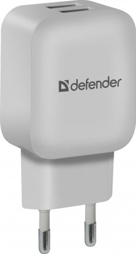Блок питания сетевой DEFENDER EPA-13, белый, 2xUSB, 5V/2.1А, пакет (1/200) (83841) фото 3 Блок питания сетевой DEFENDER EPA-13, белый, 2xUSB, 5V/2.1А, пакет (1/200) (83841) фото 3