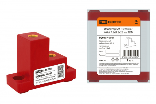 Изолятор TDM SM "Лесенка" 467А 7,5кВ 2х25мм (1/2/60) (SQ0807-0061) Изолятор TDM SM "Лесенка" 467А 7,5кВ 2х25мм (1/2/60) (SQ0807-0061)