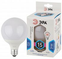 Лампа светодиодная ЭРА STD LED G95-15W-4000K-E27 E27 / Е27 15Вт шар нейтральный белый свет (1/20) (Б0049078)