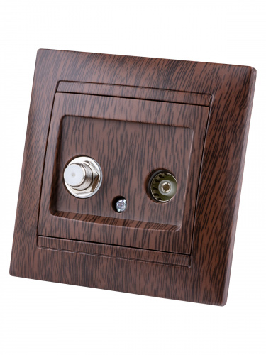 Розетка TV ("мама") + SAT (F-разъем) 0-2400МГц венге , с/у, "Лама" (10/120) TDM (SQ1815-0420) фото 5 Розетка TV ("мама") + SAT (F-разъем) 0-2400МГц венге , с/у, "Лама" (10/120) TDM (SQ1815-0420) фото 5