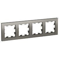 Рамка 4-м ATLASDESIGN универс. сталь Systeme Electric ATN000904 (1/5/20)