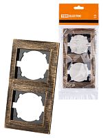 Рамка 2-х постовая вертикальная старинная бронза с/у, "Лама" (1/20) TDM (SQ1815-0779)