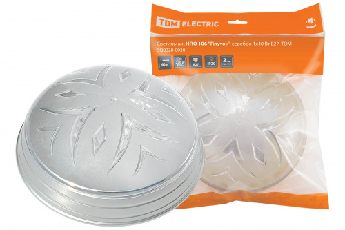 Светильник TDM НПО 106 "Плутон" серебро 1х40 Вт Е27 (1/20) (SQ0328-0030)