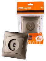 Розетка телевизионная простая (0-2400МГц, "мама") бронза , с/у, "Лама" (10/120) TDM (SQ1815-0717)