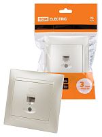 Розетка телефонная RJ11  перламутр "Лама" (10/120) TDM (SQ1815-0815)