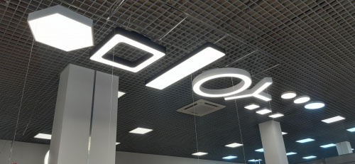 Светильник светодиодный Geometria ЭРА Hexagon SPO-123-W-40K-045 45Вт 4000К 2500Лм IP40 600*600*80 белый подвесной (1/5) (Б0050554) фото 9