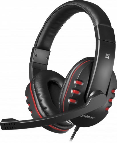 Гарнитура игровая DEFENDER Warhead G-160, полноразмерная, шнур 2.5 м, черный/красный (1/20) (64113) фото 2