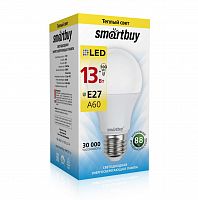 Лампа светодиодная SMARTBUY A60 13Вт 220V 3000K E27 (тёплый свет) (1/10/100) (SBL-A60-13-30K-E27-A)