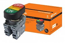 Кнопка двойная MPD3-11Y (зеленая/красная) (LED) в сборе d22мм/220В (ON/OFF)  линза желтая TDM (SQ0747-0052)