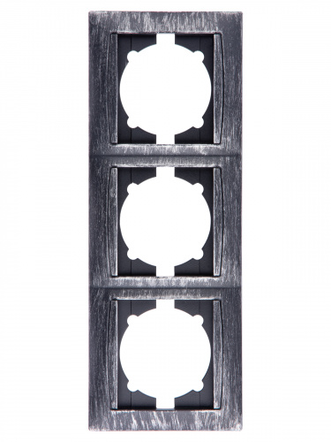 Рамка 3-х постовая горизонтальная старинное серебро с/у, "Лама" (1/15) TDM (SQ1815-0681) фото 4