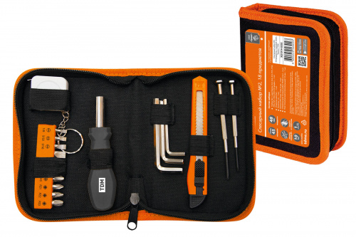 Слесарный набор №2, 18 предметов, тканевый чехол, "Гранит" TDM (1/24) (SQ1014-0202)