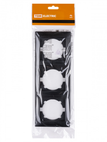 Рамка 3-х постовая вертикальная графит , с/у, "Лама" (15/180) TDM (SQ1815-0634) фото 2 Рамка 3-х постовая вертикальная графит , с/у, "Лама" (15/180) TDM (SQ1815-0634) фото 2