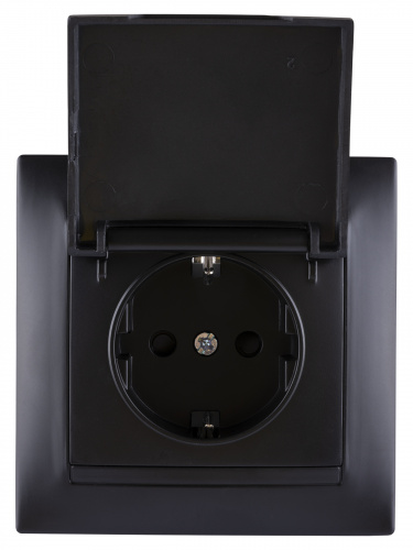 Розетка 2П+З 16А 250В IP44 с защ. шт. с крышкой графит , с/у, "Лама" (10/120) TDM (SQ1815-0614) фото 4 Розетка 2П+З 16А 250В IP44 с защ. шт. с крышкой графит , с/у, "Лама" (10/120) TDM (SQ1815-0614) фото 4